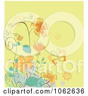Clipart Yellow Floral Background 3 Royalty Free Vector Illustration