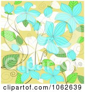 Clipart Green Floral Background 3 Royalty Free Vector Illustration