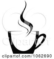 Clipart Coffee In Black And White Royalty Free Vector Illustration