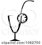 Clipart Cocktail In Black And White 3 Royalty Free Vector Illustration
