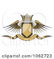 Poster, Art Print Of Crowned Winged Shield And Banner 3