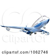 Poster, Art Print Of 3d Blue And White Airbus