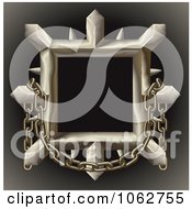 Poster, Art Print Of 3d Spiked Metal Frame With Chains