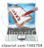 Clipart 3d Survey Over A Laptop Royalty Free Vector Illustration