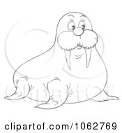 Clipart Outlined Walrus Royalty Free Illustration