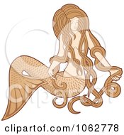 Clipart Mermaid With Long Hair Royalty Free Vector Illustration