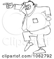 Poster, Art Print Of Outlined Mad Businessman Pointing