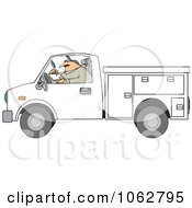 Poster, Art Print Of Worker Writing In A Utility Truck