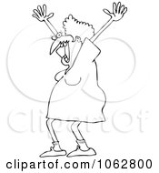 Clipart Outlined Scared Woman Screaming Royalty Free Vector Illustration by djart