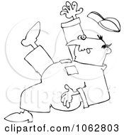 Clipart Outlined Worker Slipping Royalty Free Vector Illustration by djart