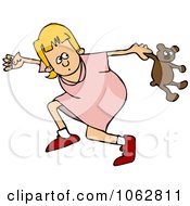 Clipart Girl Running Scared Royalty Free Vector Illustration