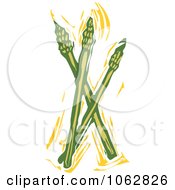 Clipart Woodcut Styled Asparagus Royalty Free Vector Illustration