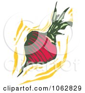 Clipart Woodcut Styled Turnip Or Radish Royalty Free Vector Illustration by xunantunich #COLLC1062829-0119