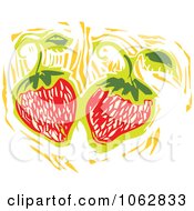 Poster, Art Print Of Woodcut Styled Strawberries