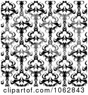 Poster, Art Print Of Seamless Damask Black And White Background