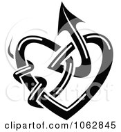 Clipart Tribal Heart Black And White 1 Royalty Free Vector Illustration