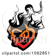 Clipart Tribal Heart With Flames 2 Royalty Free Vector Illustration