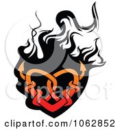 Clipart Tribal Heart With Flames 4 Royalty Free Vector Illustration