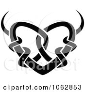 Clipart Tribal Heart Black And White 6 Royalty Free Vector Illustration