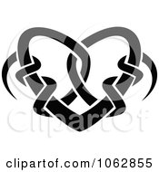 Clipart Tribal Heart Black And White 3 Royalty Free Vector Illustration
