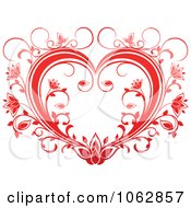 Poster, Art Print Of Floral Red Heart 15