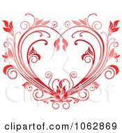 Poster, Art Print Of Floral Red Heart 1