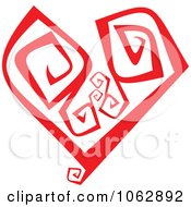 Clipart Red Swirl Heart 2 Royalty Free Vector Illustration