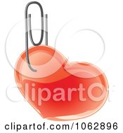 Clipart Paperclipped Heart Royalty Free Vector Illustration