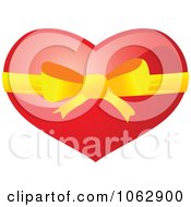 Clipart 3d Bow On A Heart Royalty Free Vector Illustration