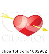 Clipart 3d Arrow Through A Heart Royalty Free Vector Illustration