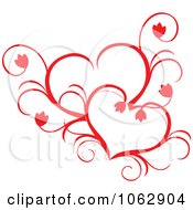 Poster, Art Print Of Floral Red Heart 12