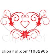 Poster, Art Print Of Floral Red Heart 8