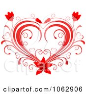 Poster, Art Print Of Floral Red Heart 14