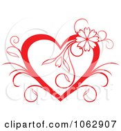 Poster, Art Print Of Floral Red Heart 6