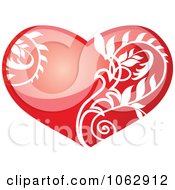 Clipart 3d Heart And Vine Royalty Free Vector Illustration