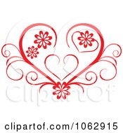 Poster, Art Print Of Floral Red Heart 7