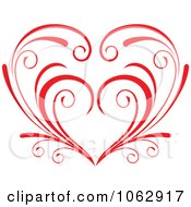 Poster, Art Print Of Floral Red Heart 10