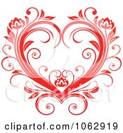 Clipart Floral Red Heart 3 Royalty Free Vector Illustration