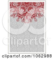 Poster, Art Print Of Red And Gray Ornamental Invite Background