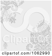 Clipart Floral Gray Victorian Invitation Background Royalty Free Vector Illustration by BestVector