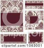 Poster, Art Print Of Red And Beige Damask Frames Digital Collage 2