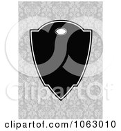 Poster, Art Print Of Black Shield And Gray Floral Background