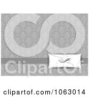 Clipart Floral Gray Background With A Swirl Frame Royalty Free Vector Illustration