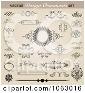 Clipart Swirl Design Elements Digital Collage Royalty Free Vector Illustration