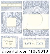 Poster, Art Print Of Blue Floral Wedding Design Elements Digital Collage