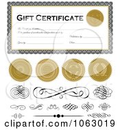 Clipart Gift Certificate Design Elements 4 Royalty Free Vector Illustration