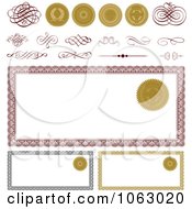 Clipart Gift Certificate Design Elements 1 Royalty Free Vector Illustration