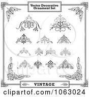 Clipart Vintage Design Elements Digital Collage 1 Royalty Free Vector Illustration