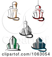 Clipart Skyscrapers Digital Collage 9 Royalty Free Vector Illustration