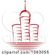 Clipart Red Skyscraper Logo 3 Royalty Free Vector Illustration